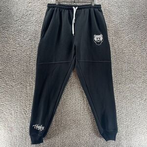 Husky Pants Mens Extra Large Black Sweatpants‎ Streetwear Heavy Cotton Logo Prep